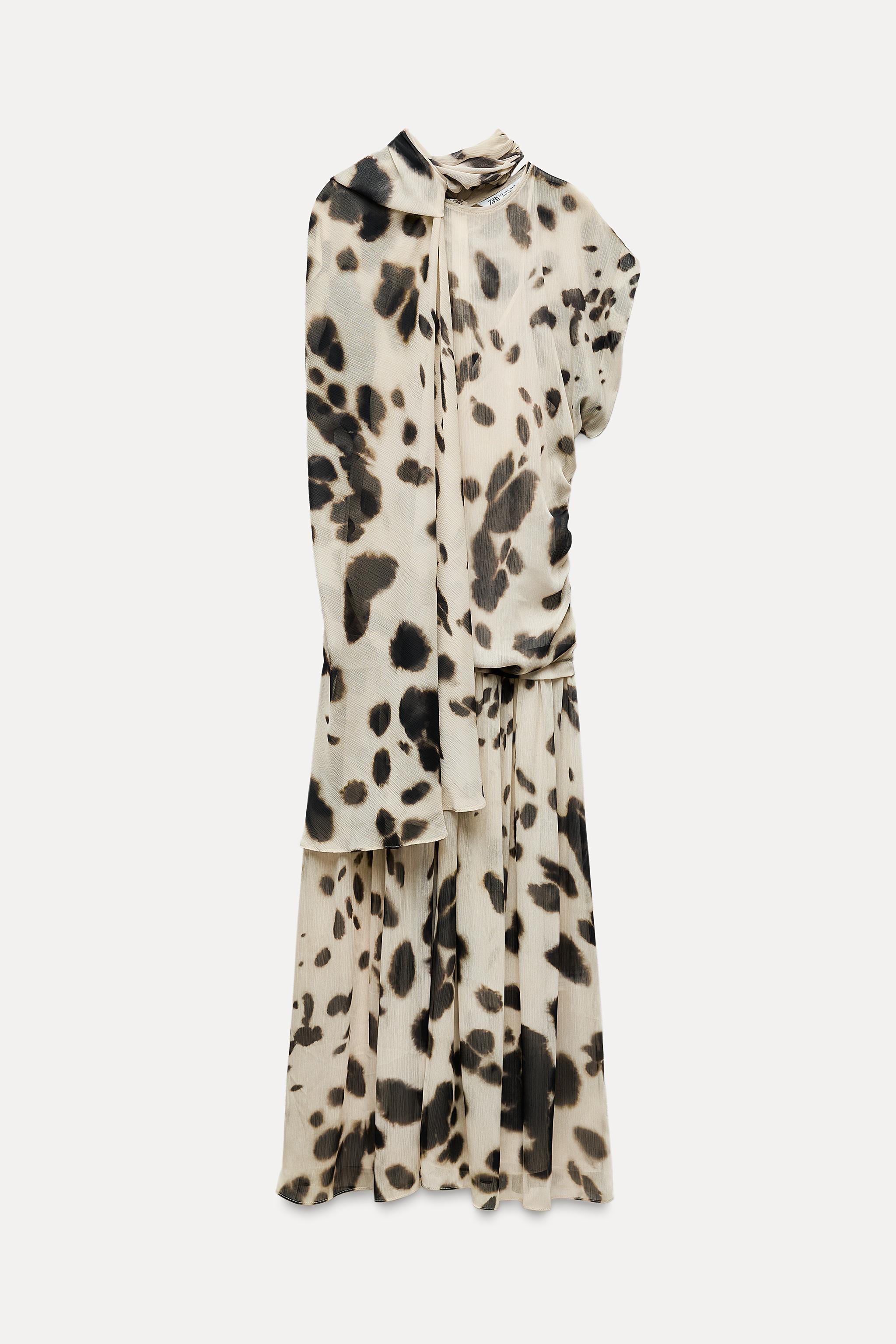 ANIMAL PRINT VOLUMINOUS DRESS ZW COLLECTION Product Image