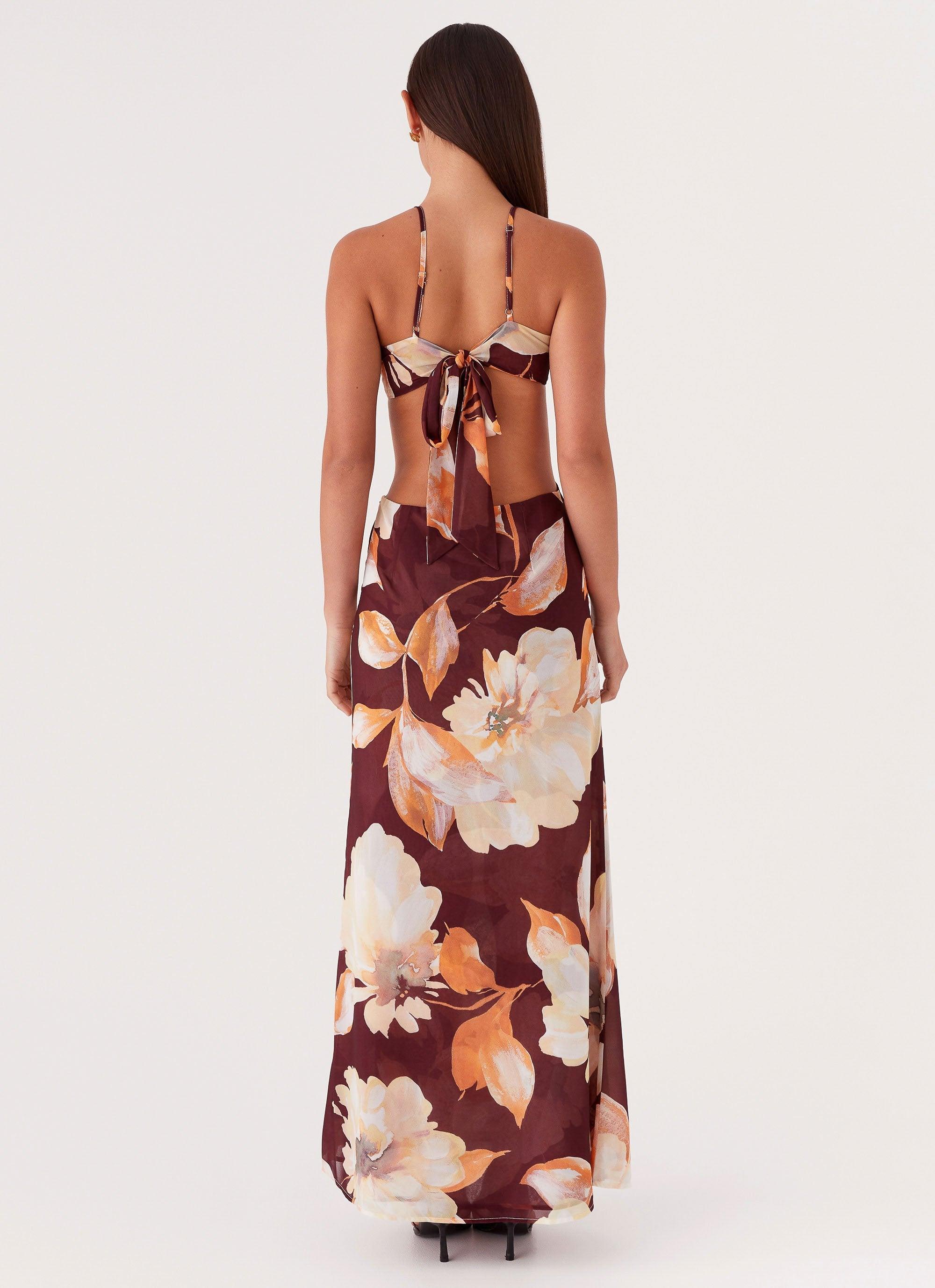 Primrose Daydream Maxi Dress - Brown Floral Product Image