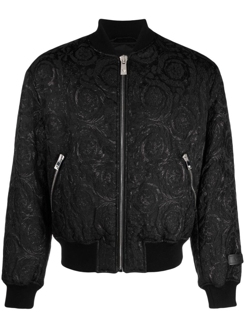 Men's Baroque Lurex Jacquard Bomber Jacket In White Product Image