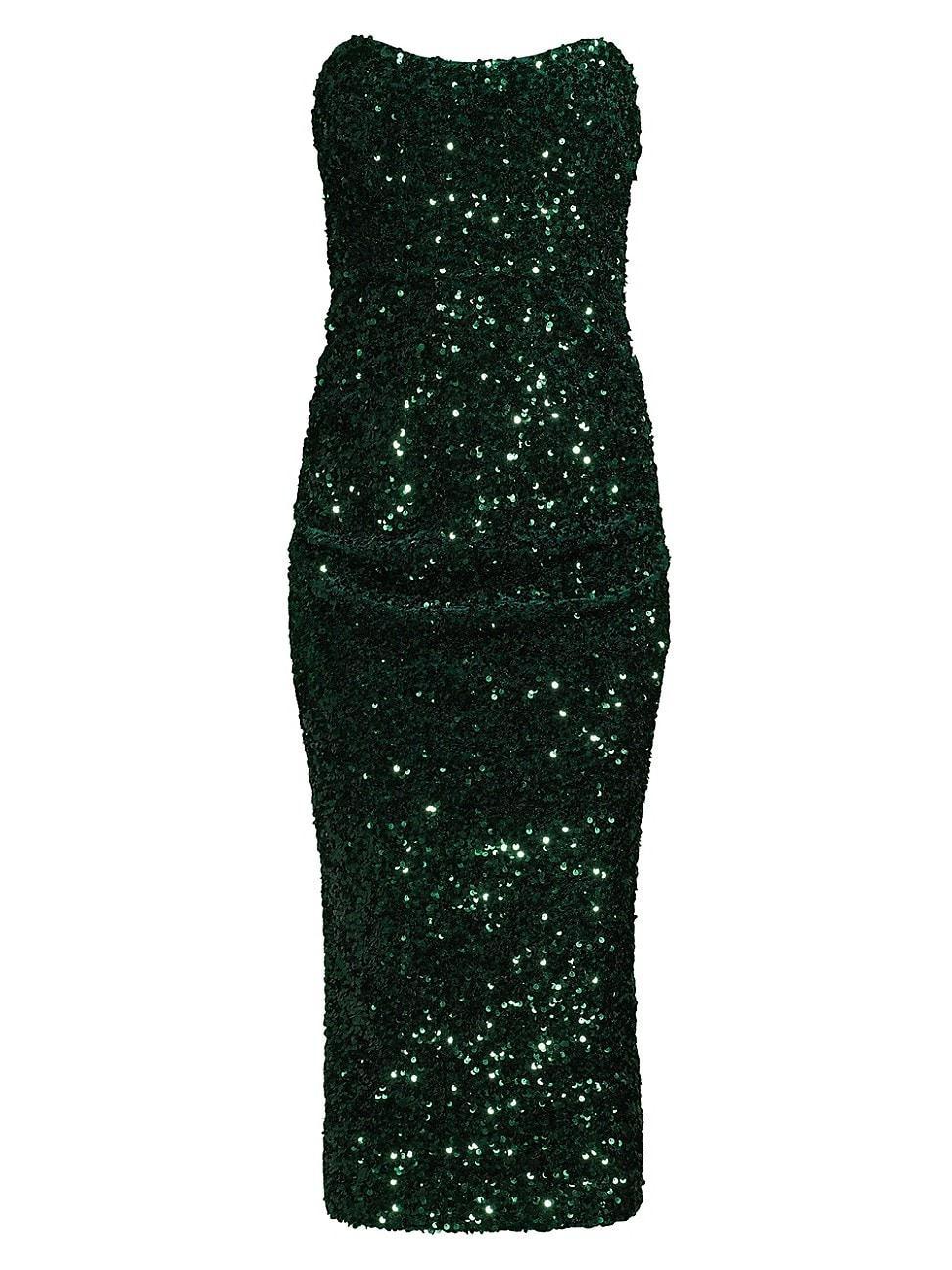 Womens Natalina Strapless Sequined Midi-Dress Product Image