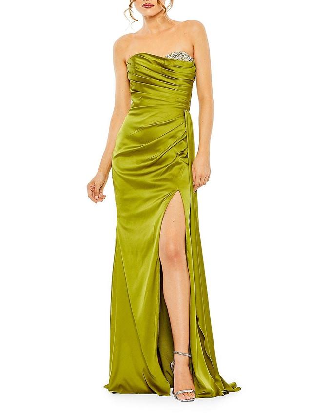 Womens Satin Embellished Sweetheart Gown Product Image