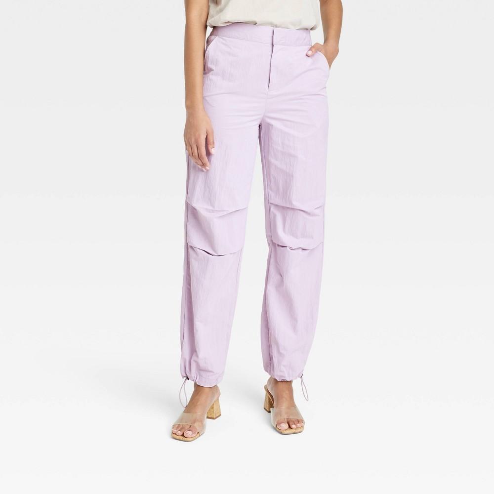 Womens High-Rise Parachute Pants - A New Day Lavender 8 Product Image