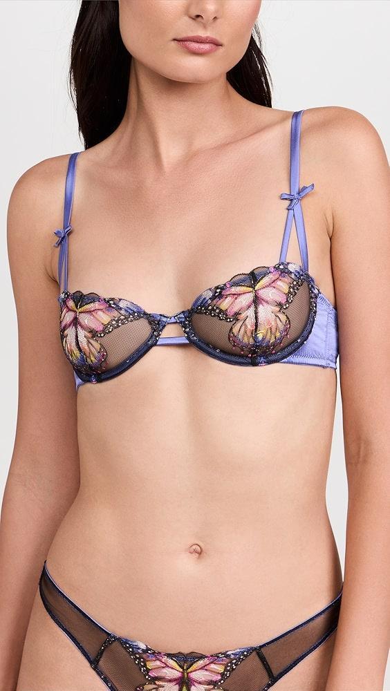 Fleur du Mal Butterfly Embroidery Balconette Bra | Shopbop Product Image