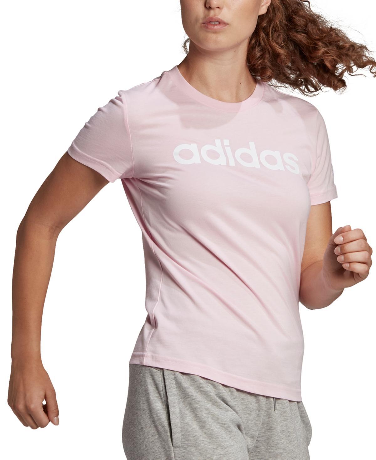 adidas Womens Essentials Cotton Linear Logo T-Shirt - Pulse Magenta Product Image