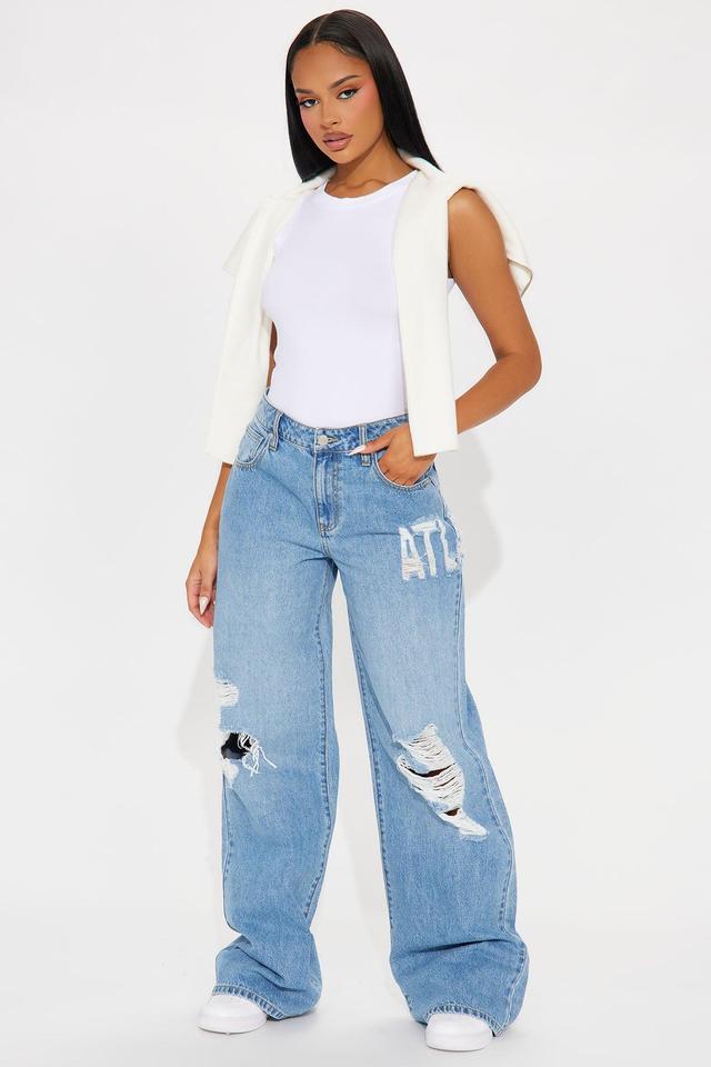 Tall Hometown Honey Atlanta Ripped Baggy Jeans - Medium Wash Product Image