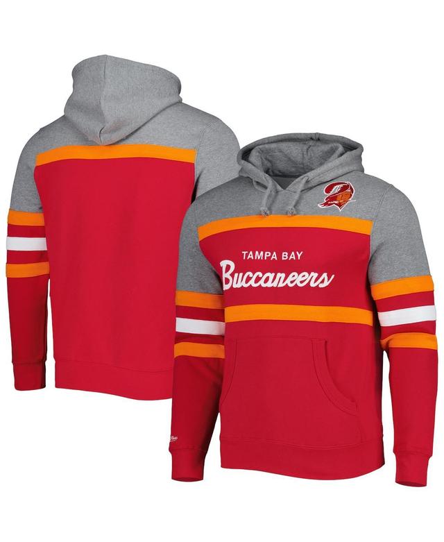 Mens Mitchell & Ness /Heathered Gray Tampa Bay Buccaneers Head Coach Pullover Hoodie Product Image