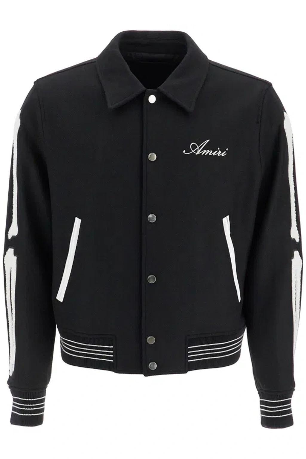 AMIRI Bones Varsity Jacket In Black Product Image