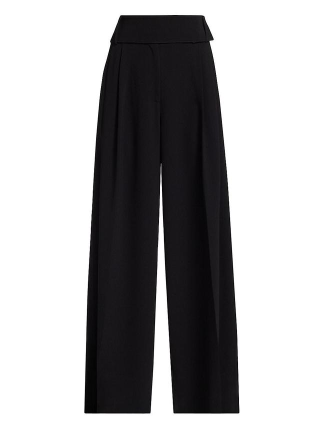 Womens Wide-Leg Crepe Pants Product Image