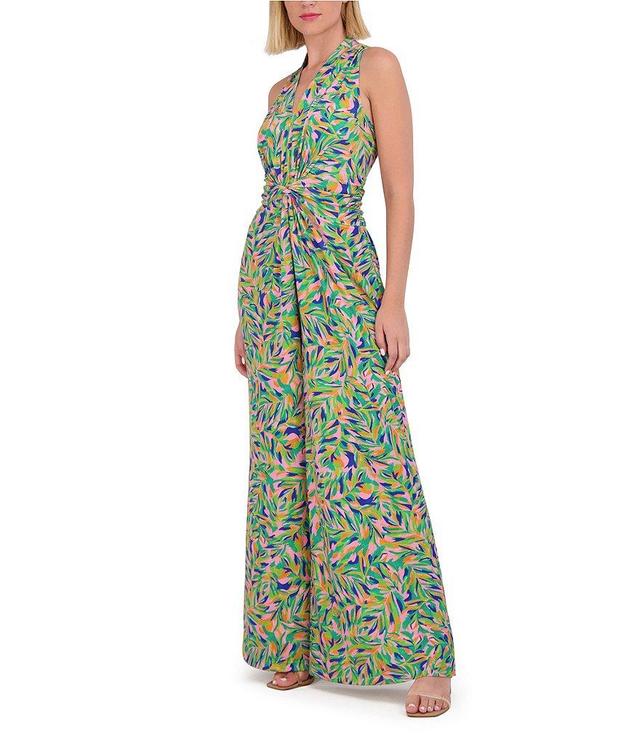 Vince Camuto V-Neck Floral Print Jumpsuit Product Image