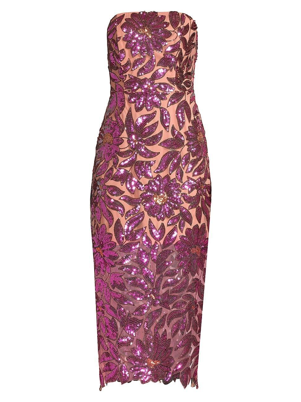 Womens Olea Strapless Sequin Midi-Dress Product Image