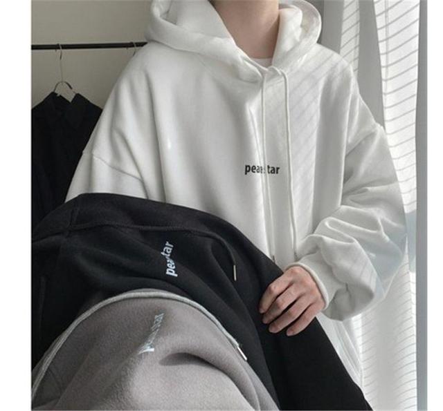 Lettering Loose Fit Hoodie Product Image