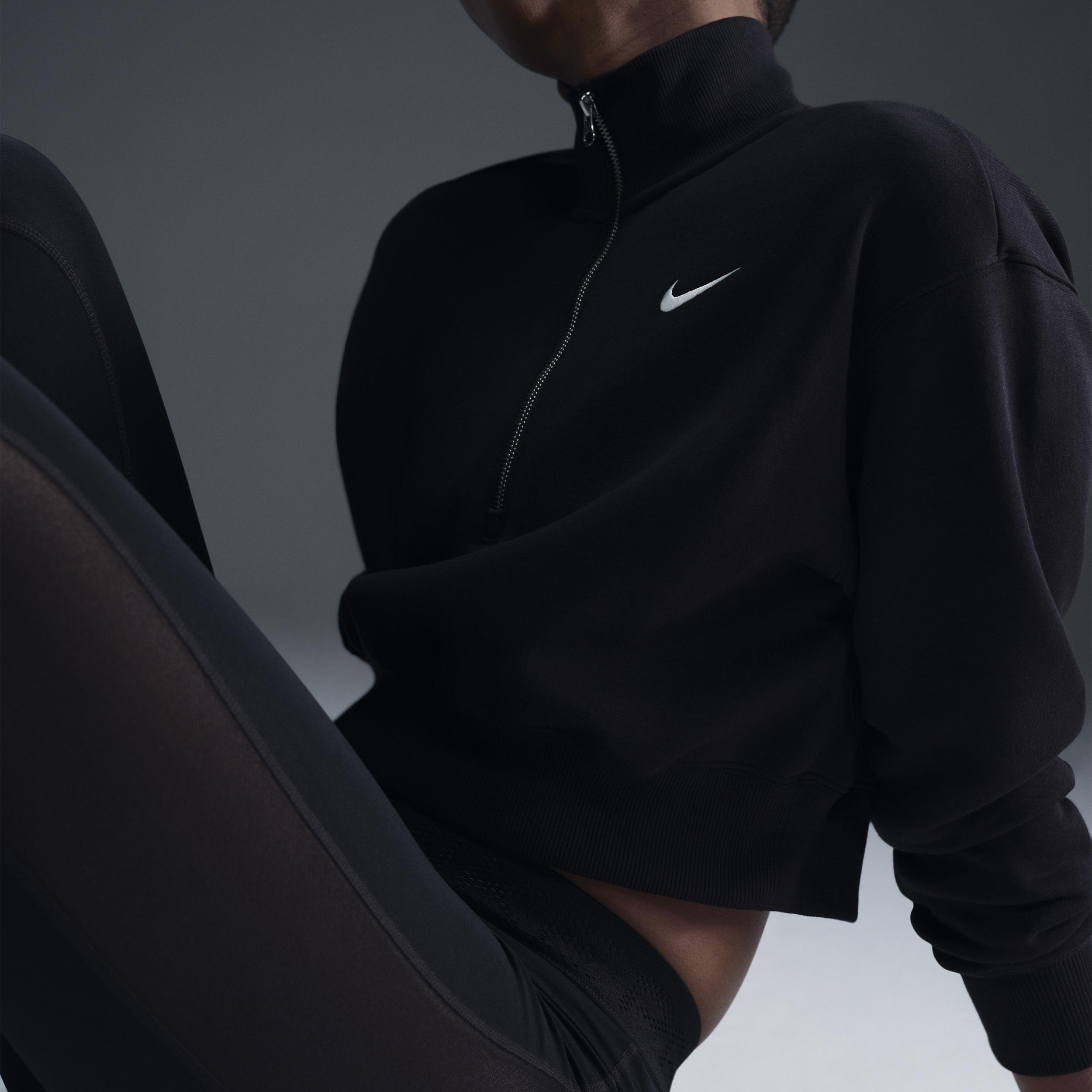 Nike Phoenix Fleece cropped quarter zip sweatshirt Product Image