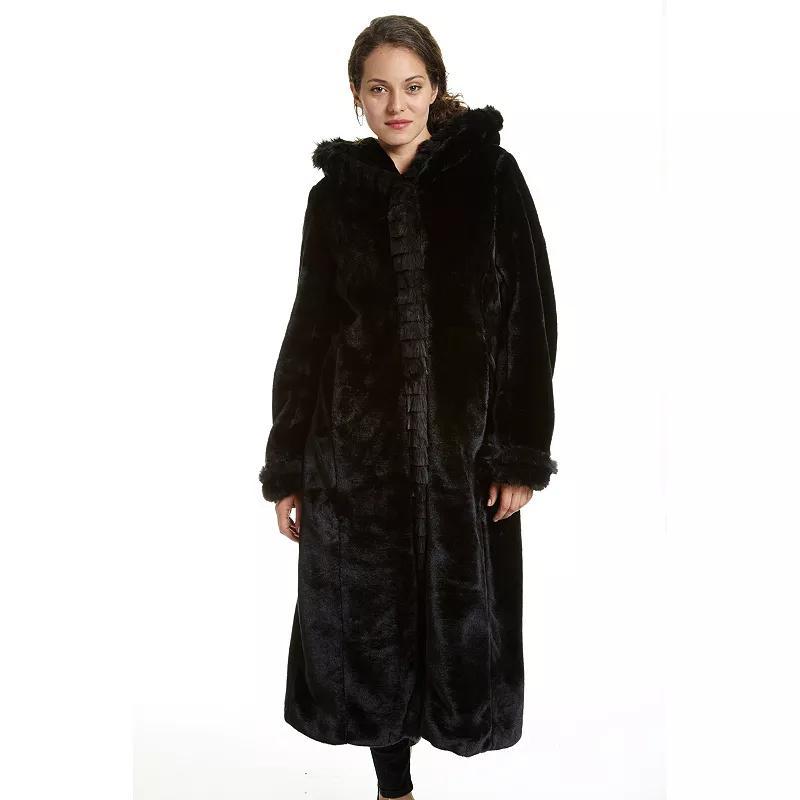 Womens Excelled Hooded Faux-Fur Jacket Product Image