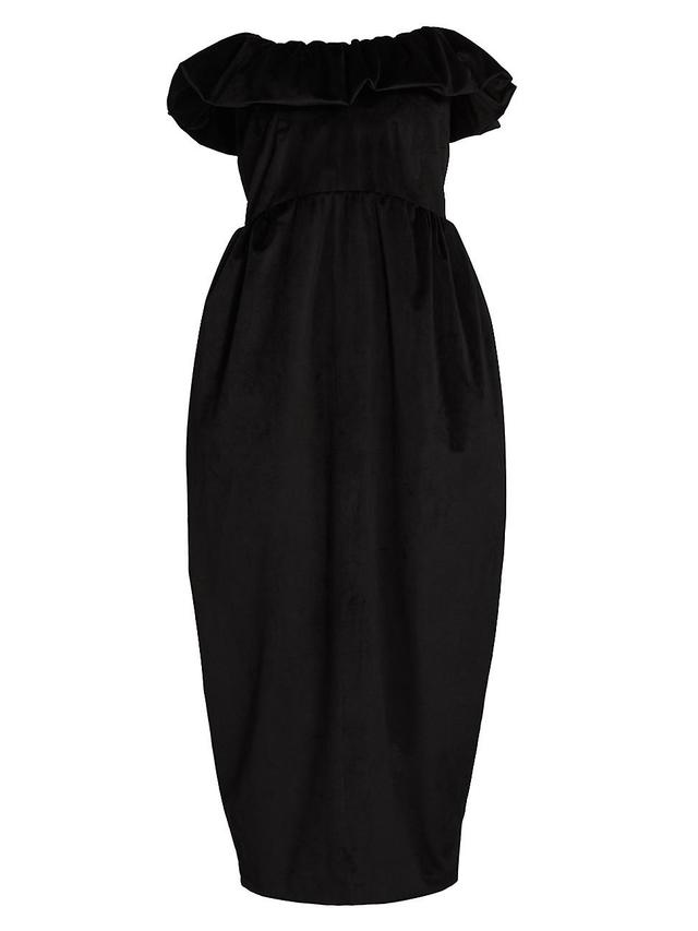 Womens Therese Strapless Velvet Midi-Dress Product Image