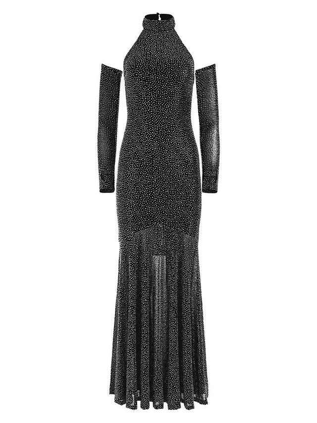 Fabiola Embellished Turtleneck Halter Gown Product Image