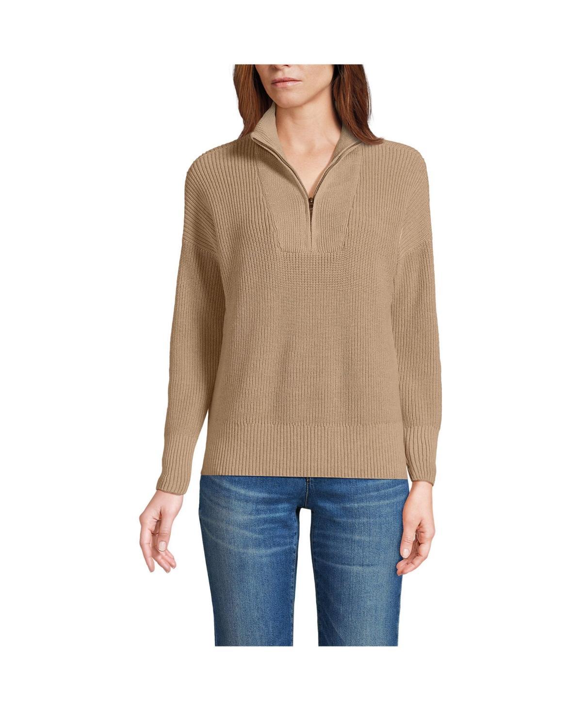 Womens Lands End Drifter Quarter Zip Sweater Product Image