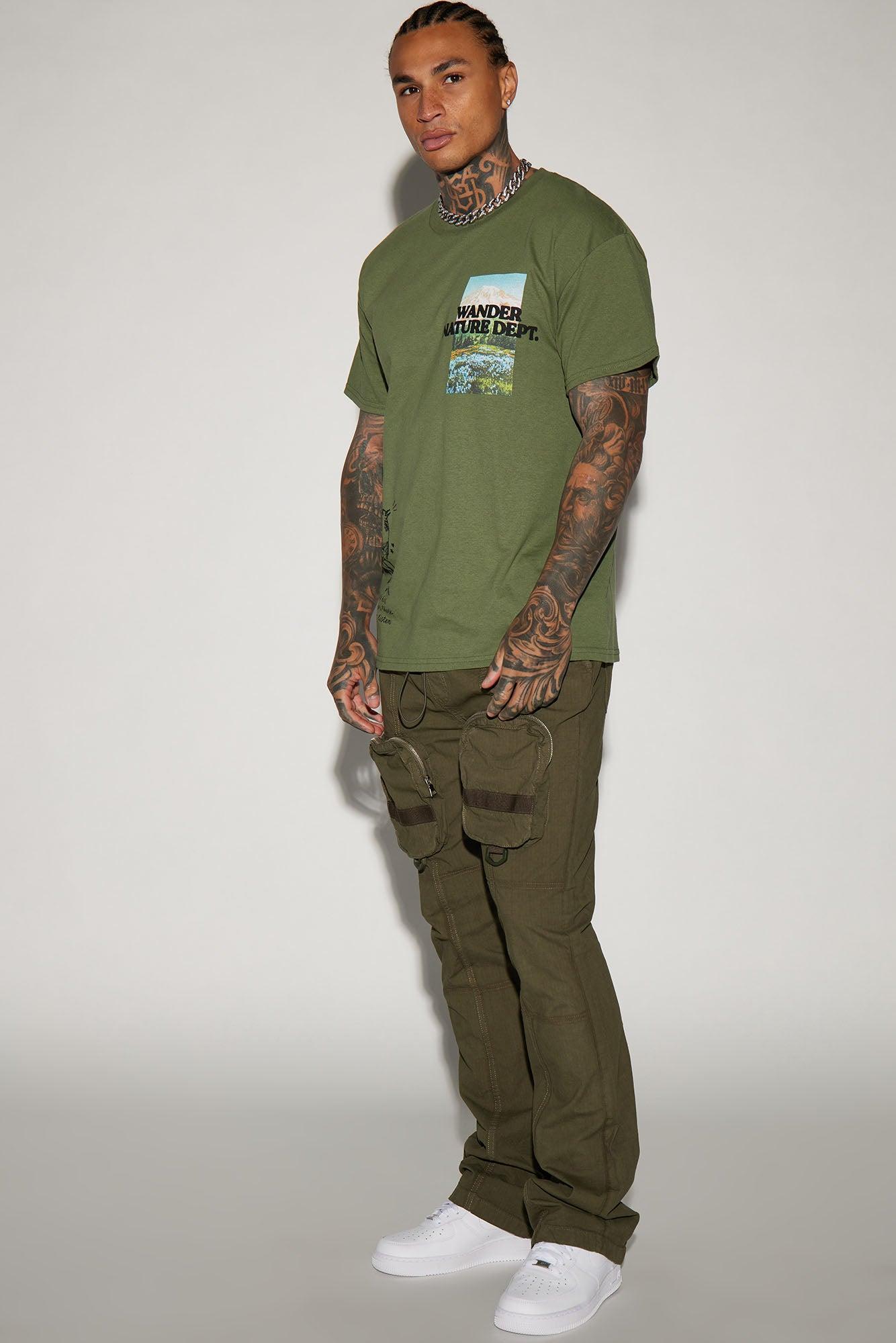 Do It Anyway Stacked Slim Flare Pants - Olive Product Image