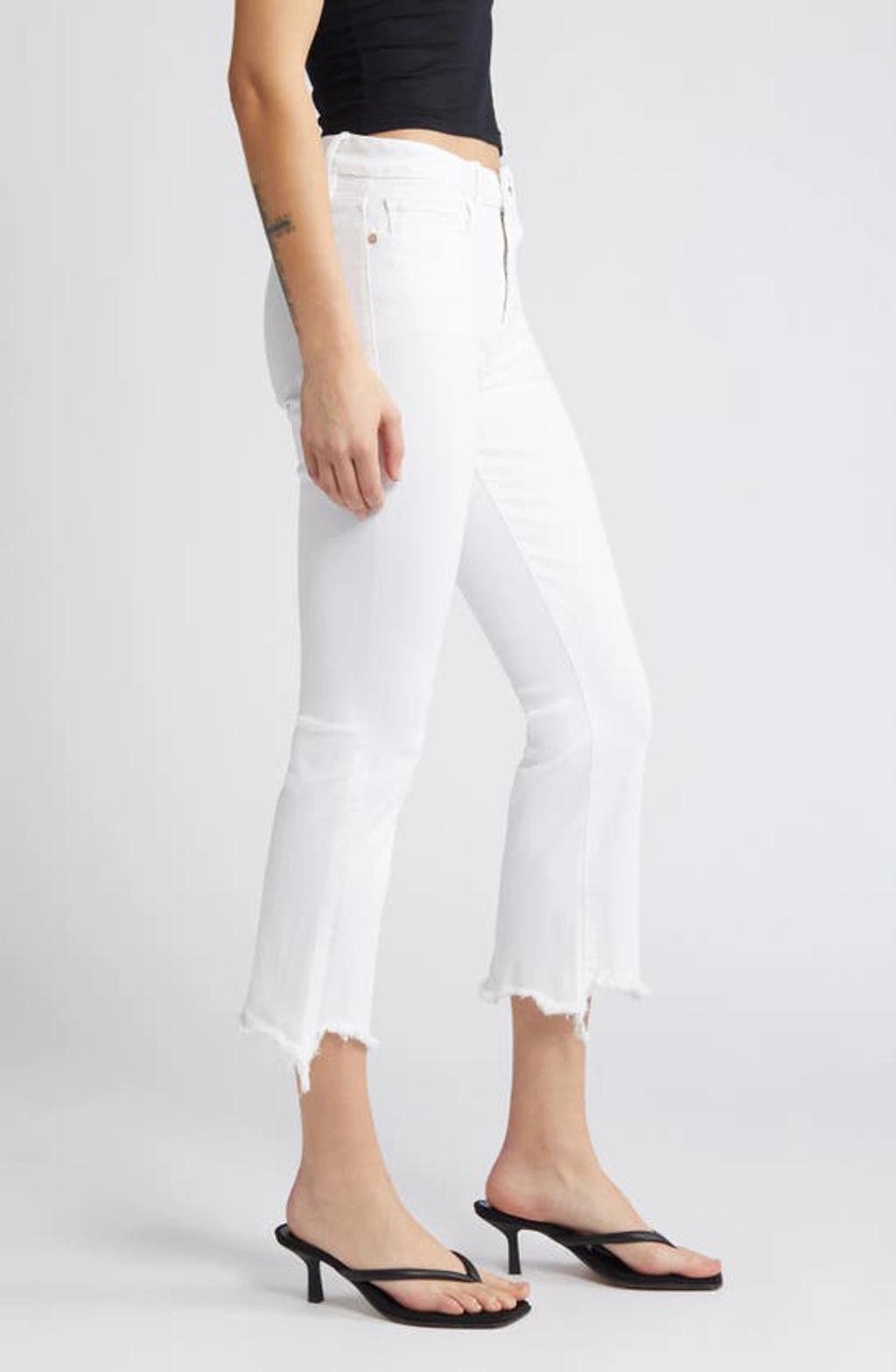 FRAME Le Crop Mini Bootcut Fray Step Hem Jeans In Blanc Product Image