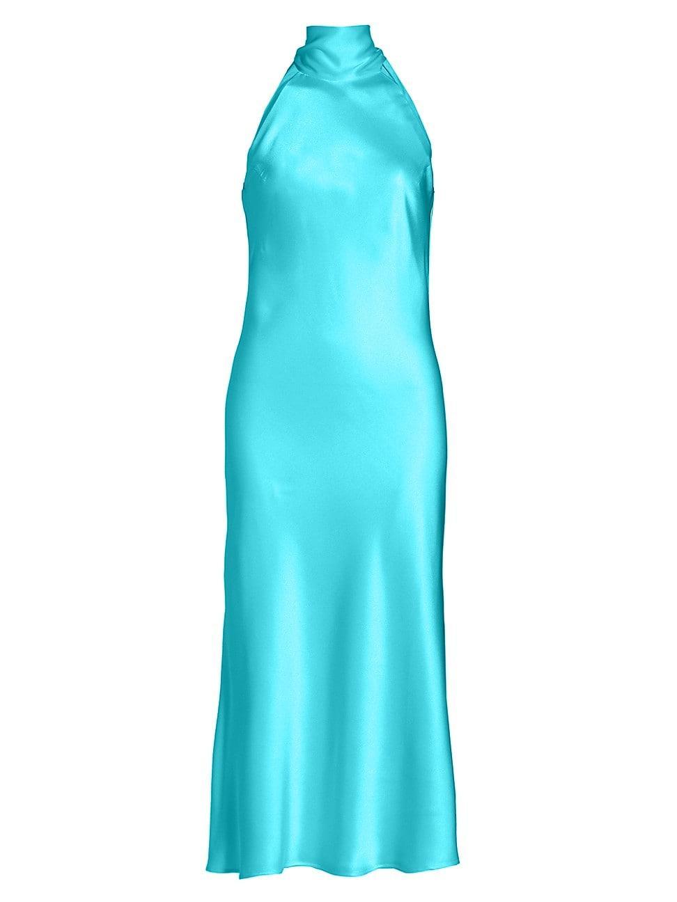 Womens Sienna Satin Halter Neck Gown Product Image