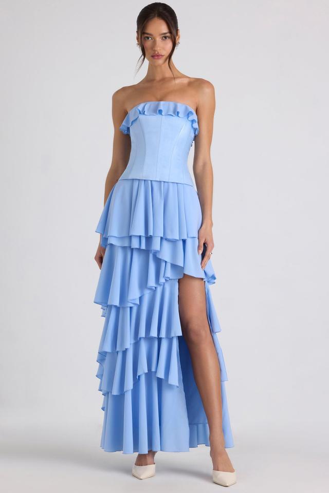 Tiered Corset Gown in Sky Blue Product Image