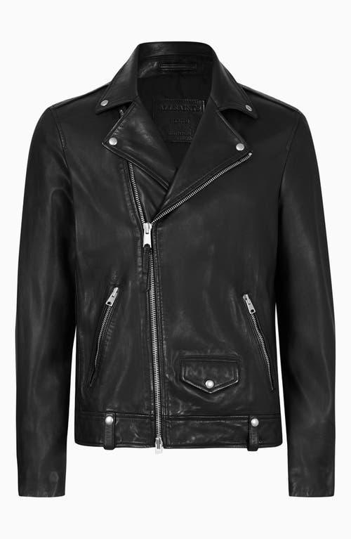 ALLSAINTS Milo Leather Biker Jacket In Black Product Image