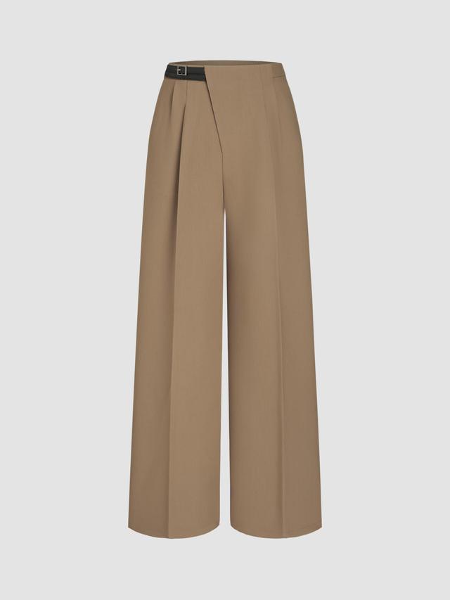 High Waist Belted Straight Leg Trousers Product Image