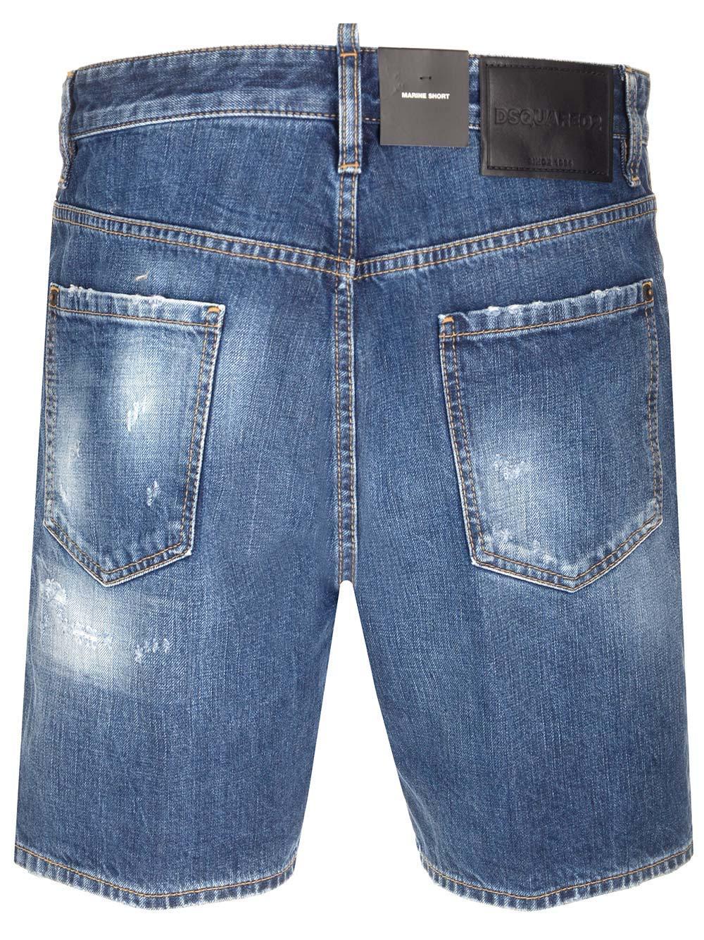 DSQUARED2 Marine Shorts In Cotton Denim In Blue Product Image