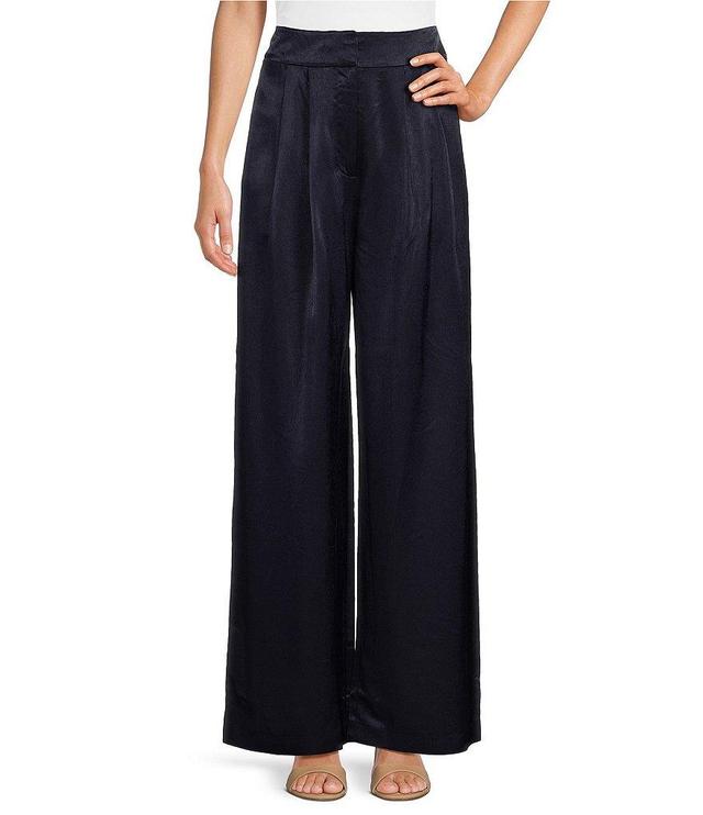 Ted Baker London Teerut Satin High Waisted Wide-Leg Trouser Pants Product Image