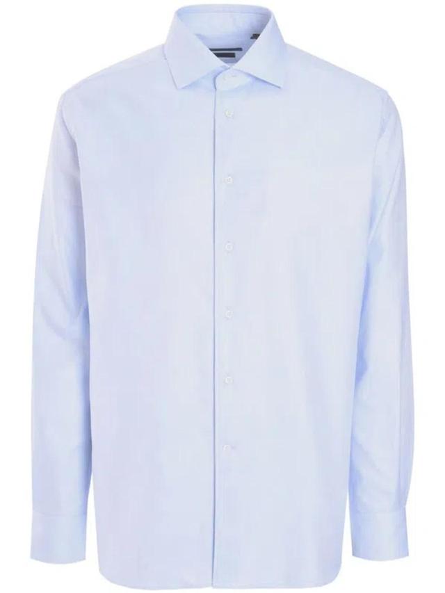 Mini-checked Shirt In Blue Product Image