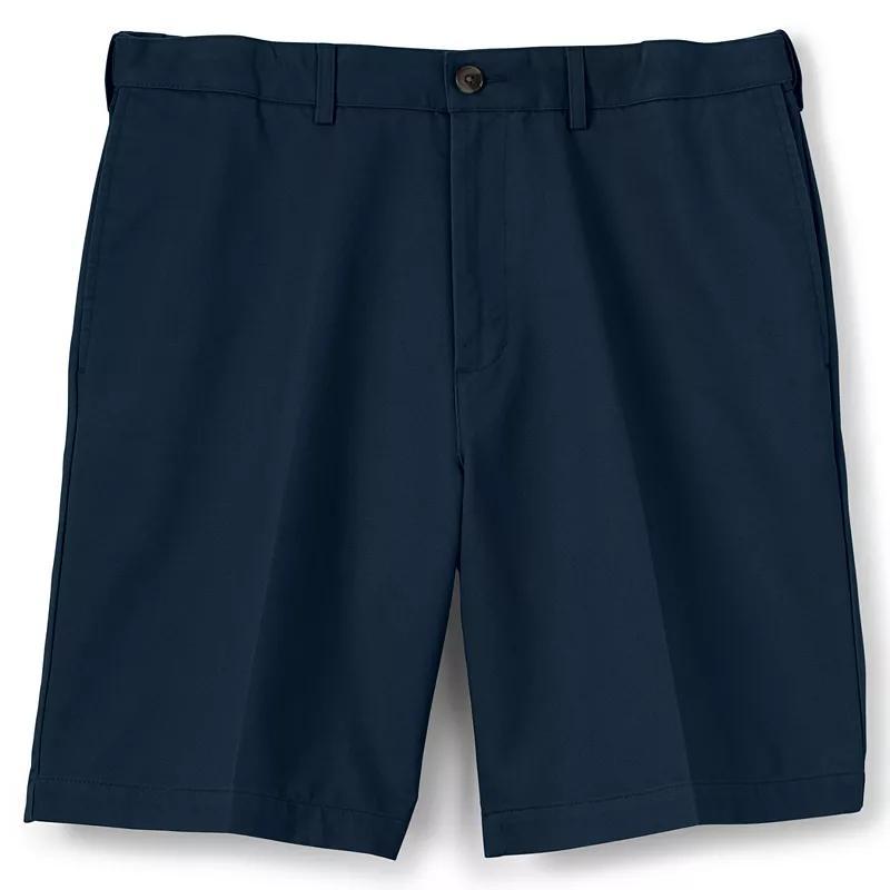 Mens Lands End Comfort-Waist Classic-Fit 9-inch No-Iron Chino Shorts Blue Product Image