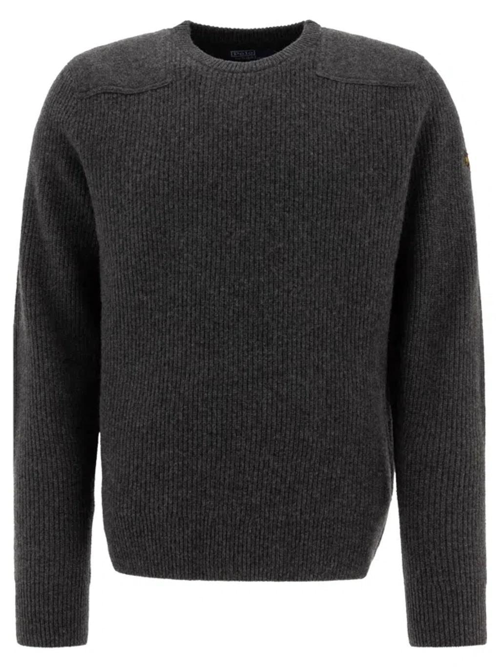 English Rib Wool Sweater In Grey Product Image