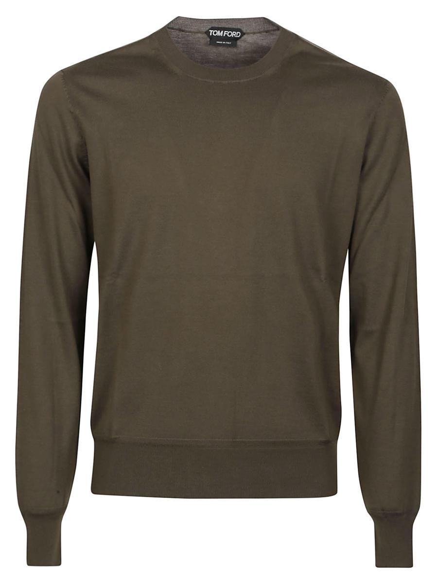 TOM FORD Long Sleeve Sweater In Olive Product Image