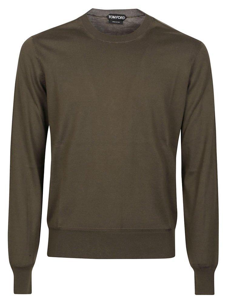 TOM FORD Long Sleeve Sweater In Olive Product Image