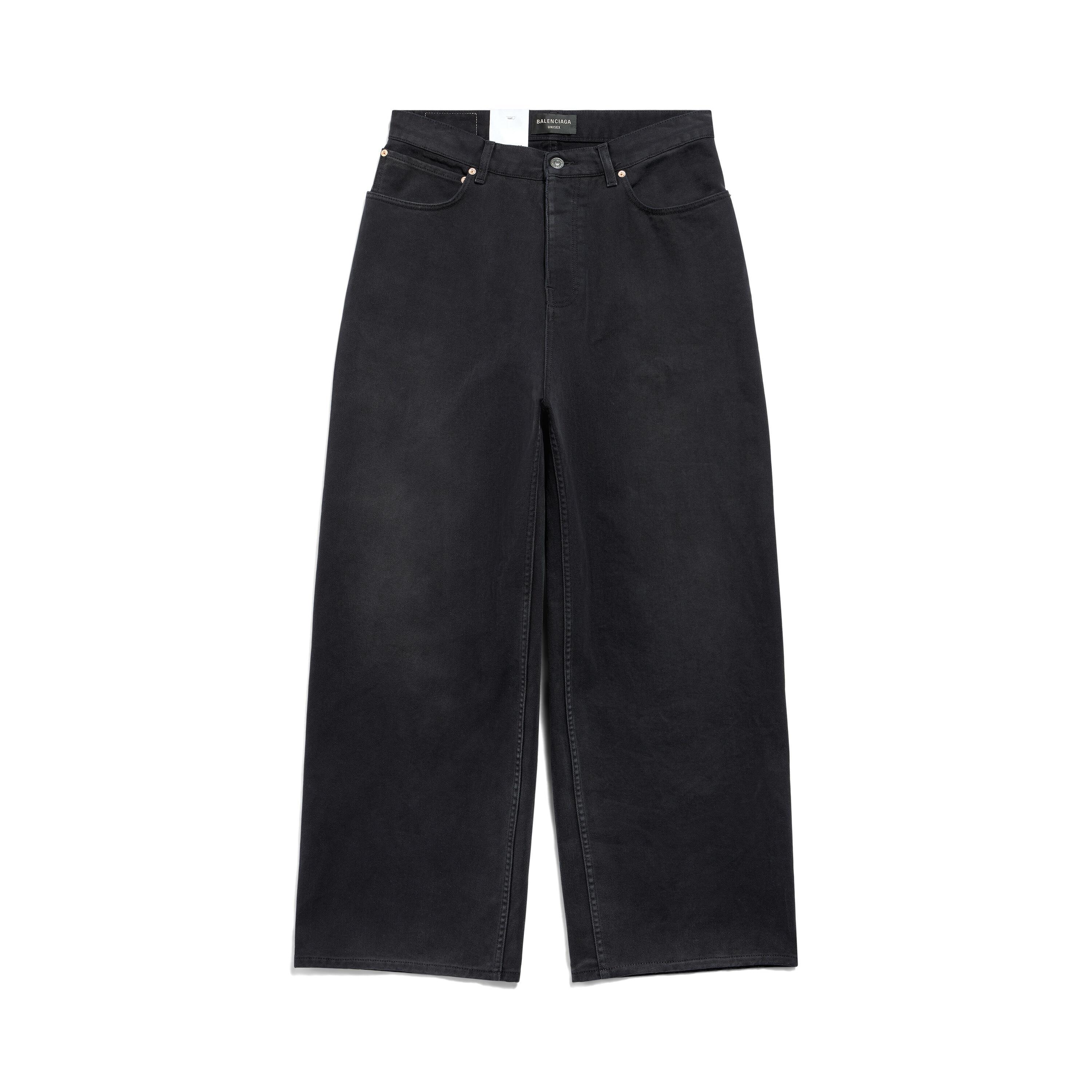 Denim Size Sticker Baggy Pants in Black Product Image