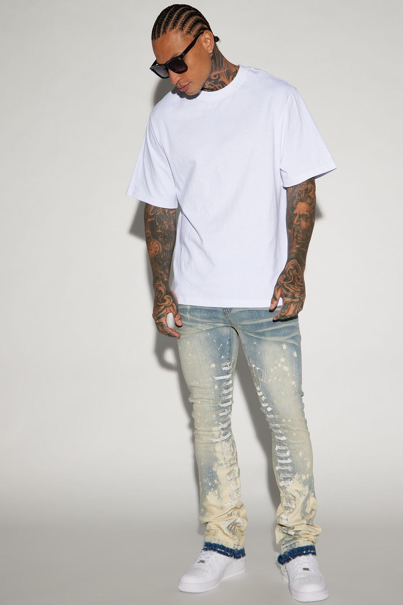 Oversized Heavyweight Short Sleeve Tee - White Product Image