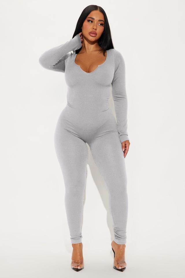 Giada Seamless Jumpsuit - Heather Grey Product Image