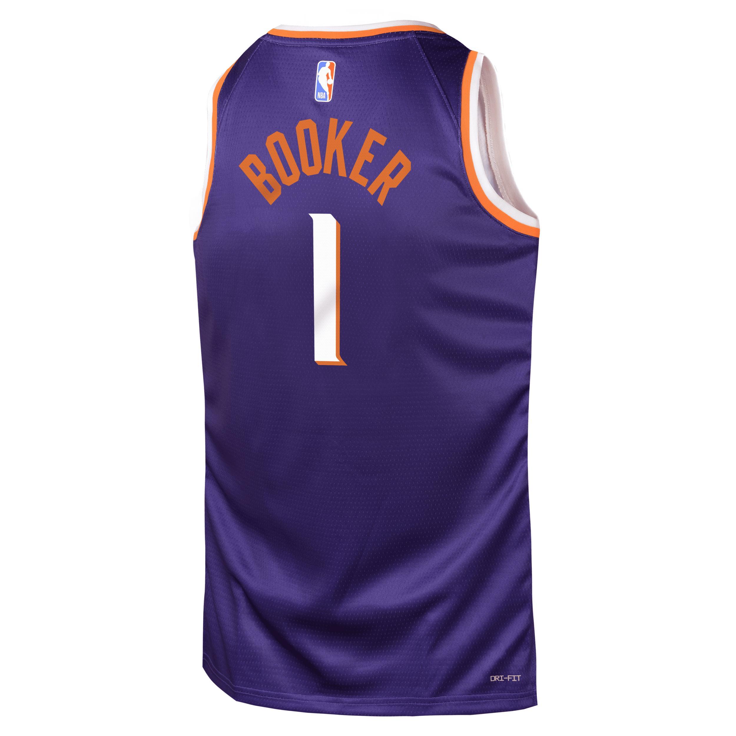 Big Boys Nike Devin Booker Purple Phoenix Suns Swingman Jersey - Icon Edition - Purple Product Image