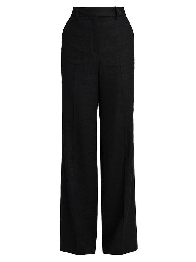 Womens Wide-Leg Linen-Blend Pants Product Image