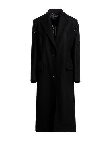 VERSACE Woman Coat Black Size 2 Virgin Wool Product Image