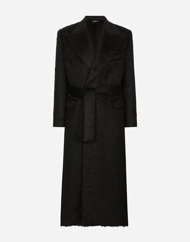 Belted Oversize Wool Coat In Black Product Image