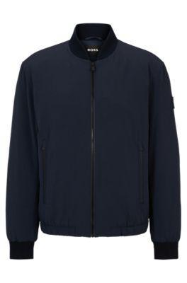 HUGO BOSS Regular-fit Jacket In Bi-stretch Fabric In Dark Blue Product Image