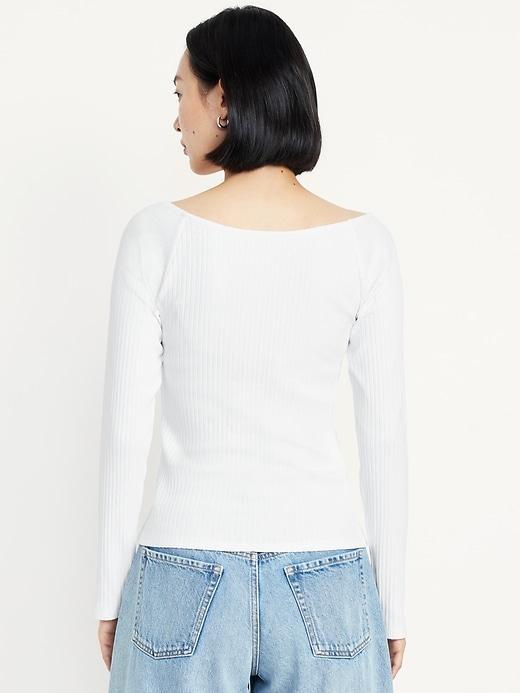 Cinched Rib-Knit Top Product Image