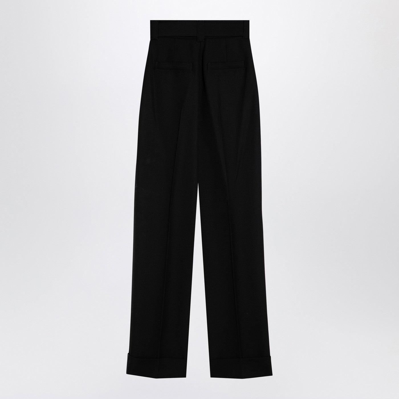 MAX MARA Pianoforte Black Grain De Poudre Wool Trousers Product Image