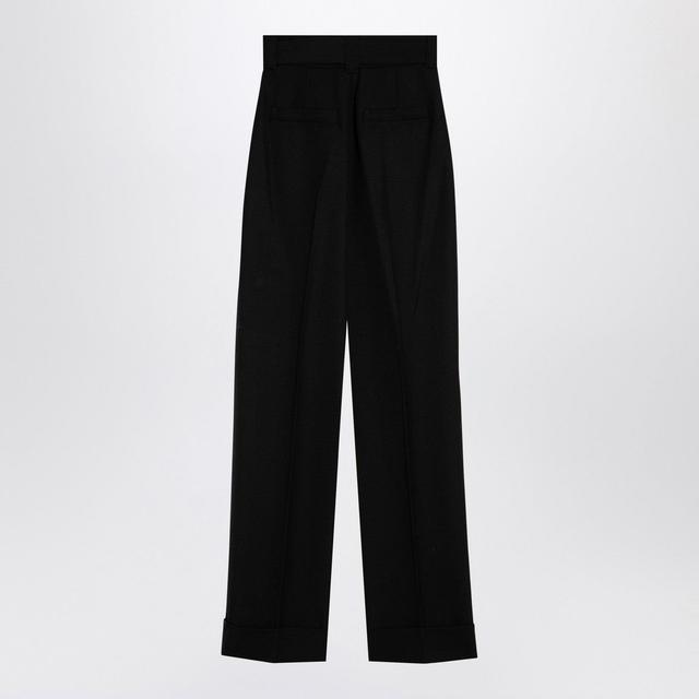 MAX MARA Pianoforte Black Grain De Poudre Wool Trousers Product Image