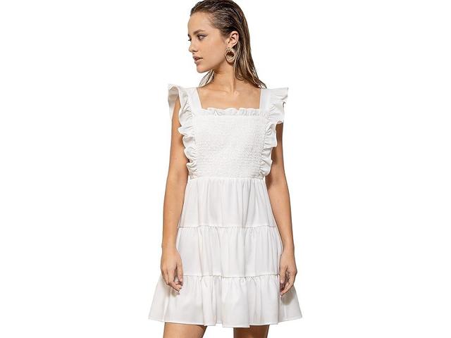 line and dot Josie Smocked Mini Dress Women's Clothing Product Image