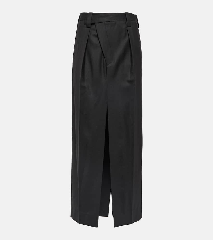 Wrap Front Tailored Skirt In Black Product Image