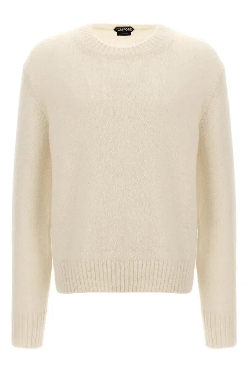 Men Alpaca Sweater In White Product Image