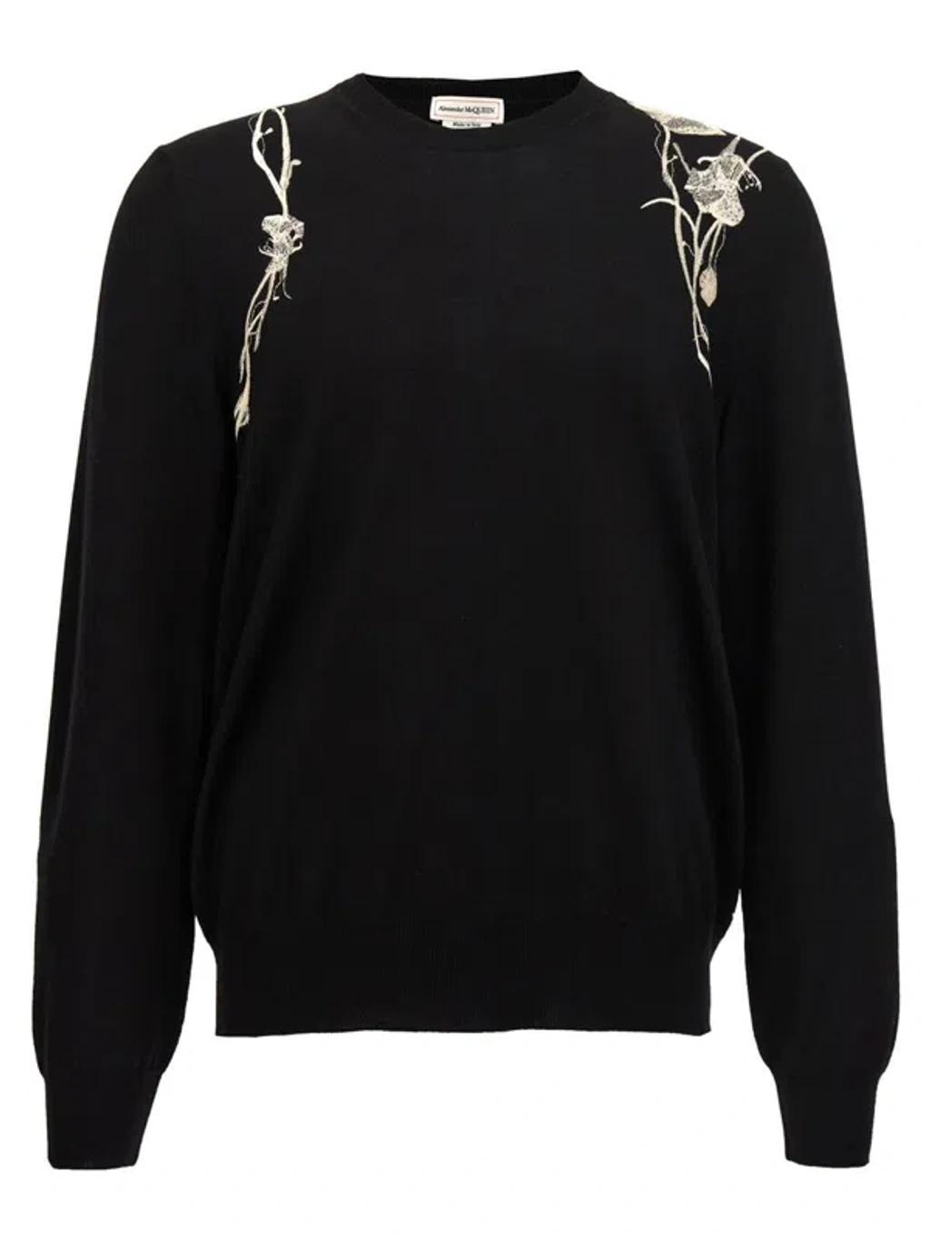 Embroidery Sweater In Black Product Image