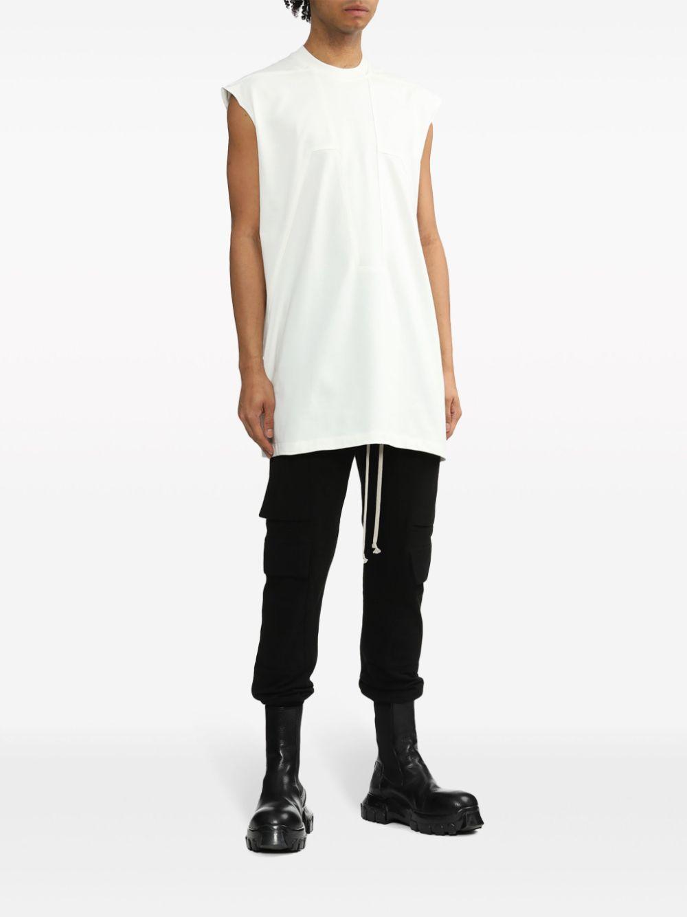 RICK OWENS Splintered Tarp Cotton Tank Top In Milk Product Image