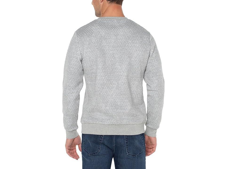 Liverpool Los Angeles Diamond Pattern Pullover (Grey) Men's Short Sleeve Knit Product Image